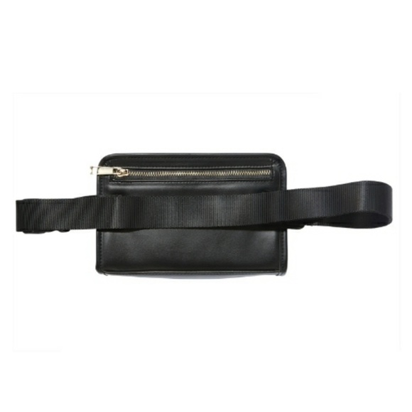 Amanda Uprichard Quilted Faux Leather Belt Bag in Black Sz STANDARD (0-14) - Picture 5 of 9